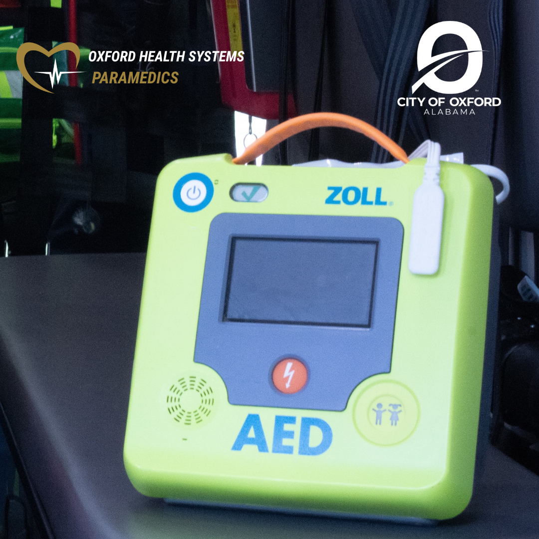 ZOLL AED, City of Oxford Logo and Oxford Health Systems Paramedics